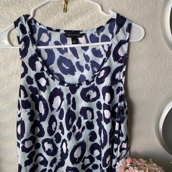 Banana Republic Tops - Banana Republic Blue Leopard Tunic